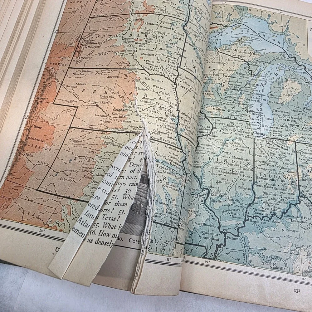 Macmillan‎ American Geography Textbooks 1927, 1934 Set of 2, GUC